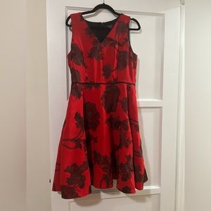 Tahari red dress with pockets